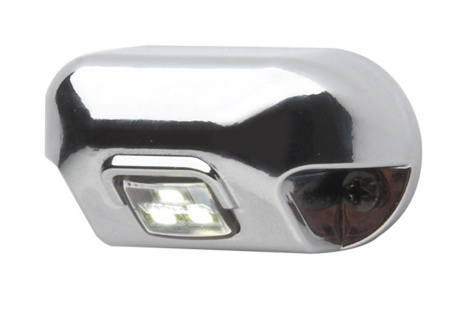 Whelen, White Illumination Light w/ Clear Lens and 45° Angled - Chrome-plated Bezel