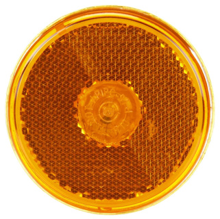 Truck-Lite, 10 Series, Incandescent, Yellow Round, 1 Bulb, Marker Clearance Light, PC, Reflectorized