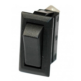 K4, 20 Amp Momentary On / Off / Momentary On Rectangular Rocker Switch w/ Tab Terminals, Black