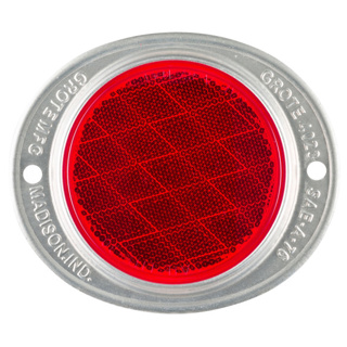 REFLECTOR 3" RED ALUM LENS 2-HOLE MNT