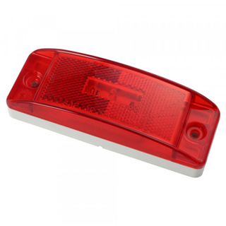 Grote, SuperNova Sealed Turtleback II LED Clr Marker Lights, Built-in Reflector, Male Pin - Red