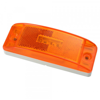 Grote, SuperNova Sealed Turtleback II LED Clr Marker Lights, Built-in Reflector, Male Pin - Amber