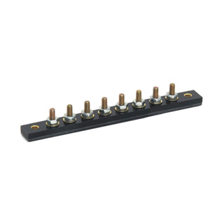 Cole Hersee, Terminal Block, Single Row, 8P, Threaded Stud/Bus Bar Terminal, Surface/Eyelets Mount