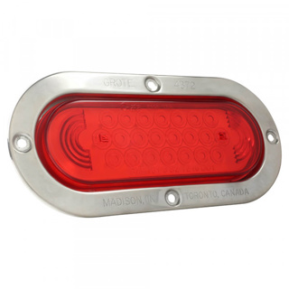 Grote, SuperNova Oval LED Stop Tail Turn Lights, Stainless Steel Theft-Resistant Flange