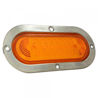 Grote, SuperNova Oval LED Stop Tail Turn Lights, Stainless Steel Theft-Resistant Flange, Male Pin