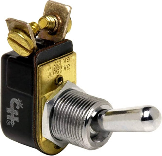 Light Duty Metal Toggle Switch, SPST, 10A, On-Off