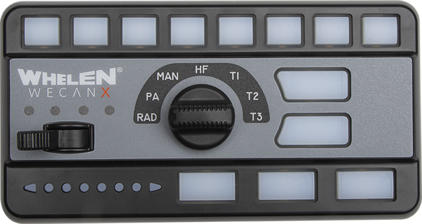 Whelen, Core WCX W/8 Push-Buttons, 4-Position Slide Switch & 7-Position Rotary Knob Control Head