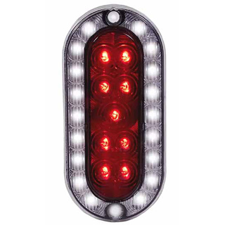 Maxxima, Obsolete 16 LED Hybrid Series Oval LED Stop/Tail/Rear Turn and Backup Light - Red/White