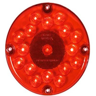 Maxxima, 7" Round Stop/Tail/Turn Bus Light - Red