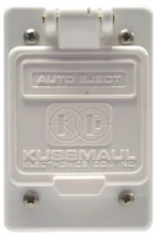 Kussmaul, Waterproof Cover WP Auto Ejects Wiring Kit and Manual Receptacle - White