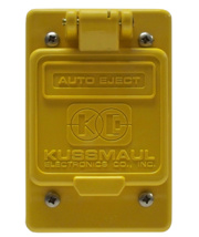 Kussmaul, Waterproof Cover WP Auto Ejects Wiring Kit and Manual Receptacle - Yellow