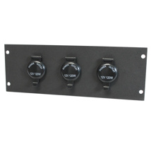Jotto, 3" Face Plate, 3x 12V Outlet w/ Plastic Covers