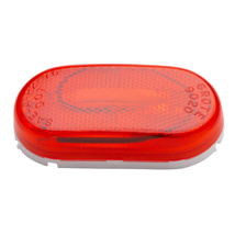 Grote, Single-Bulb Oval Clearance Marker Lights, Built-in Reflector - Red
