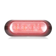 Maxxima, Ultra 0.9" Thin Profile 4 LED Warning Light - Red Clear