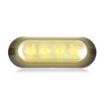 Maxxima, Ultra 0.9" Thin Profile 4 LED Warning Light - Amber Clear