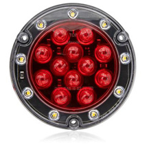 Maxxima, 5.5" Round Hybrid Combination STT and Back Up Light - Red